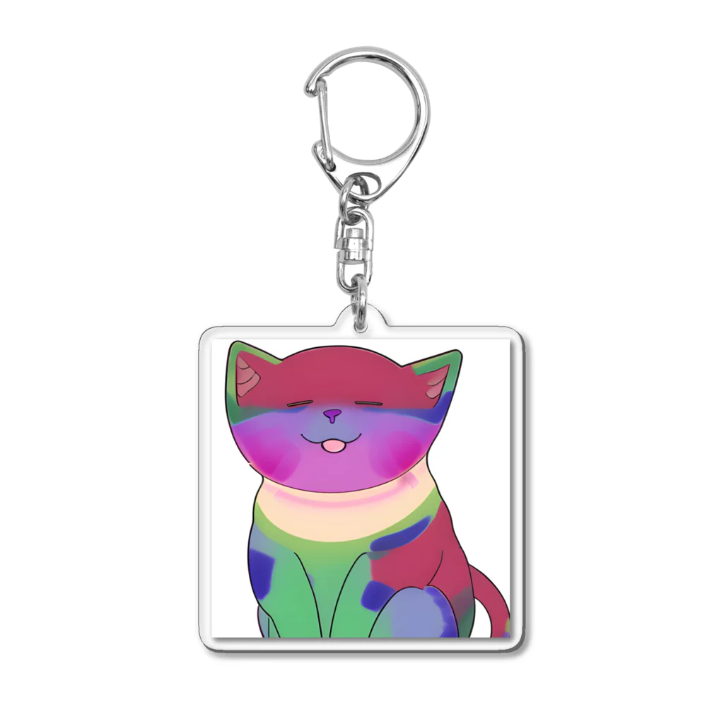 bokenasuの幸運を呼ぶ⁈虹色ネコ助 Acrylic Key Chain