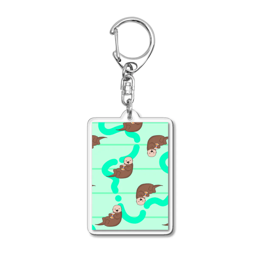 まるちゃん。のラッコピクルスBROWN〖GREEN〗 Acrylic Key Chain