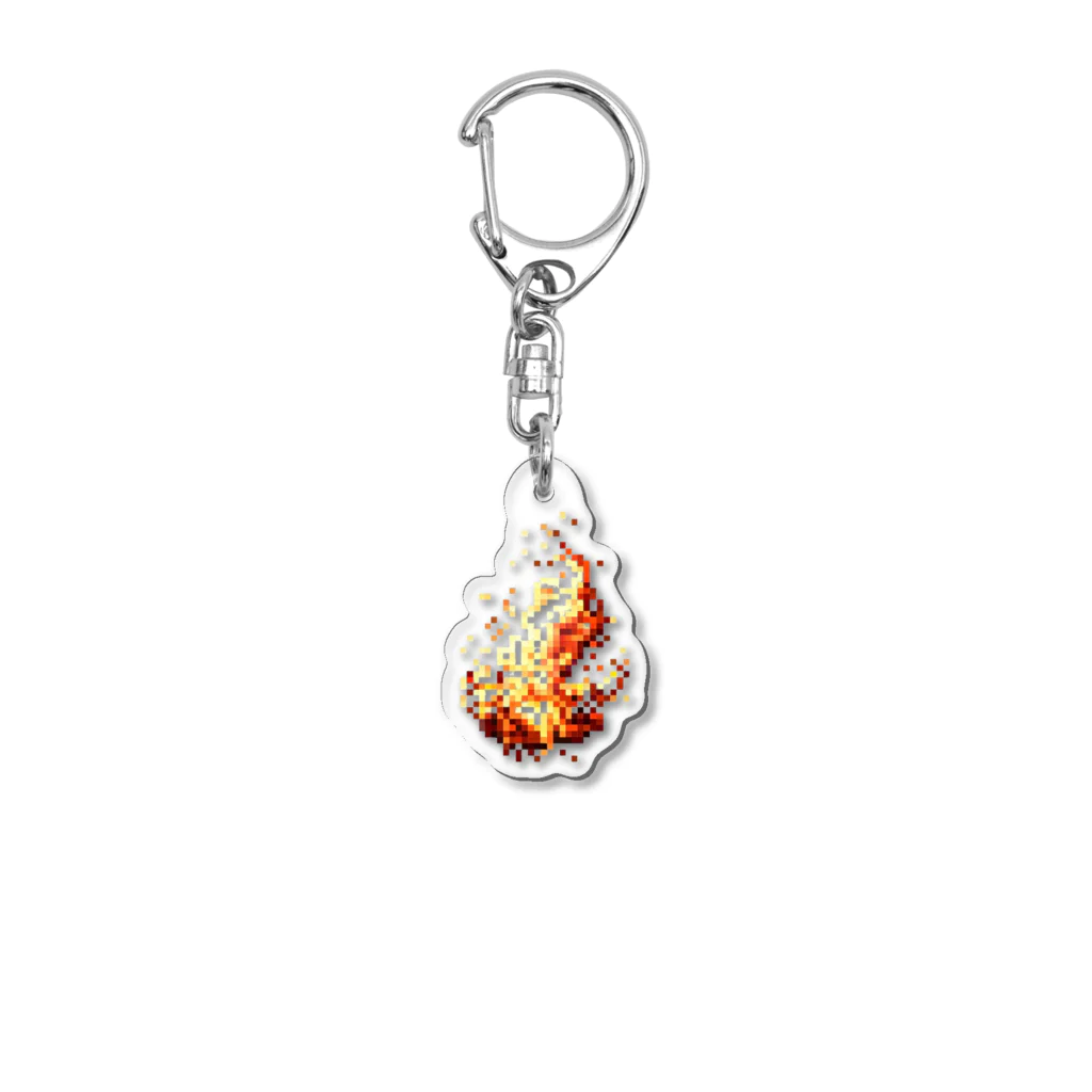 takosanfactoryのピクセル　Fire Acrylic Key Chain