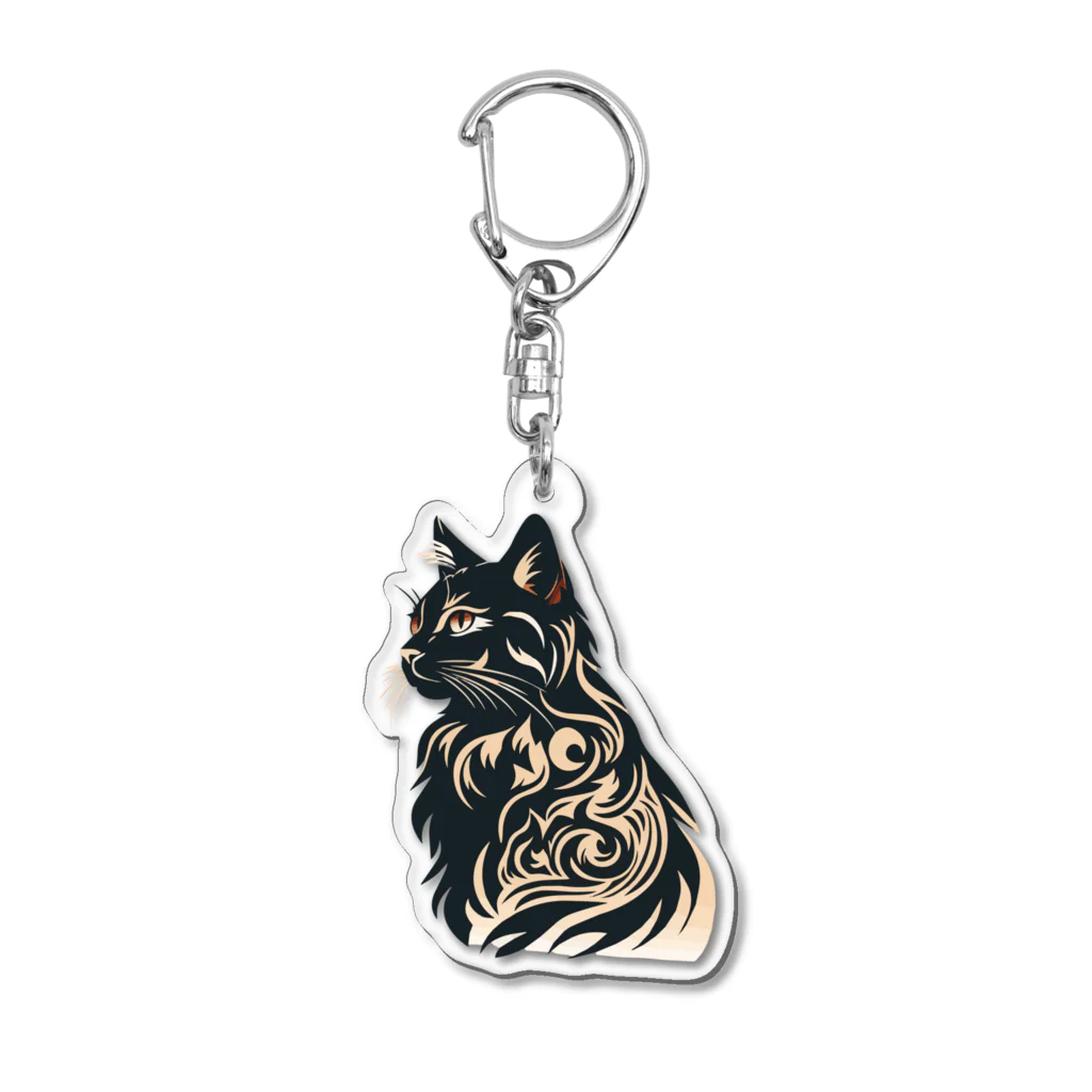 ASYLUMのトライバルキャット Acrylic Key Chain