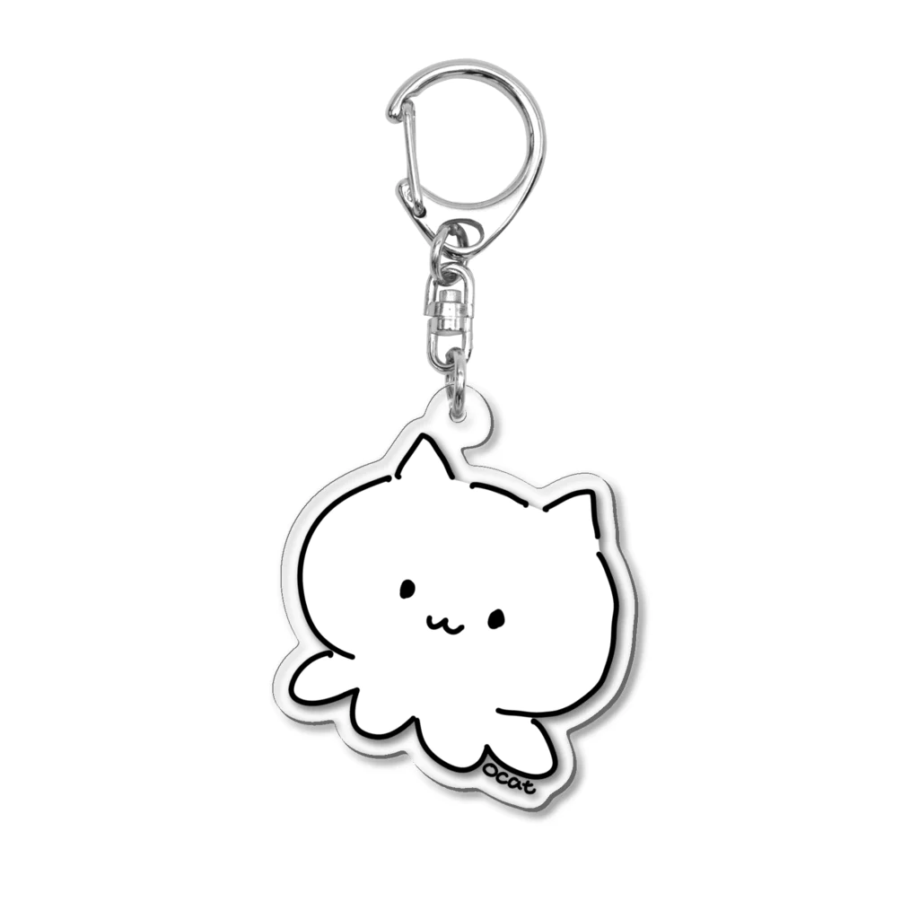 bonnnun ﾎﾞﾝﾇﾝのocat ｵｷｬｯﾄ ｱｸｷｰ 白ﾌﾁﾅｼ Acrylic Key Chain