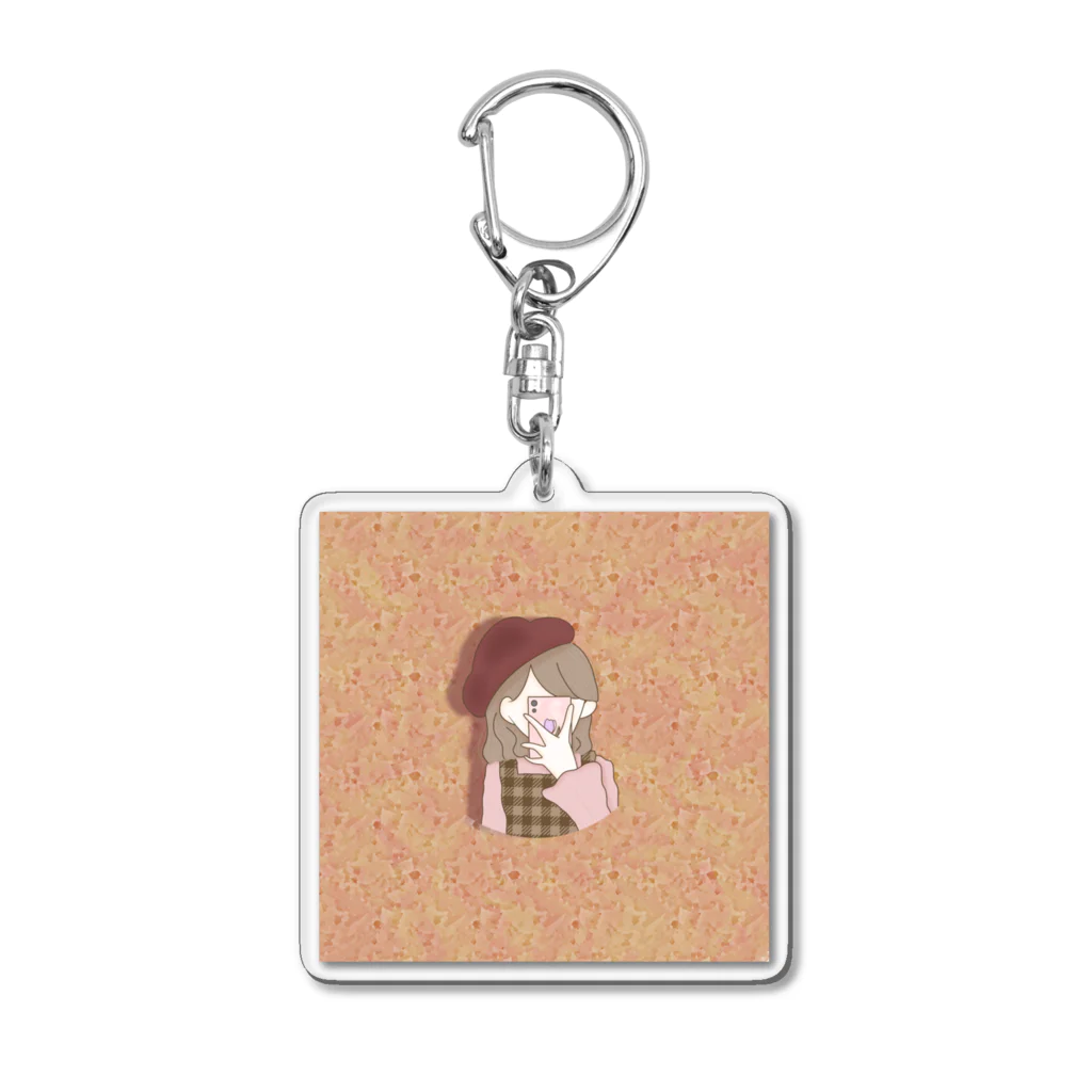 H.allyのピンクガール Acrylic Key Chain