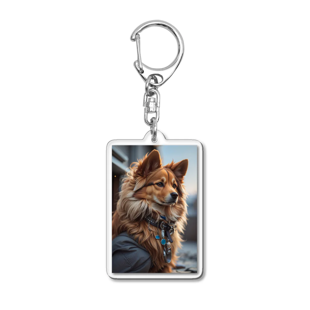 majuiceの凛々しい犬 Acrylic Key Chain