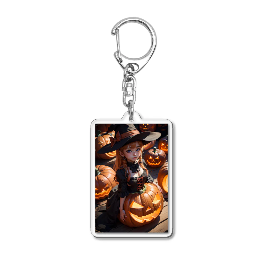 まる屋のハロウィンと見習い魔女 Acrylic Key Chain