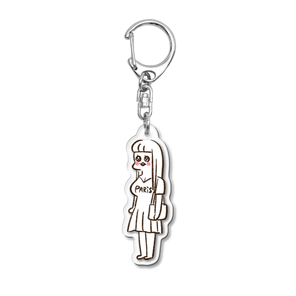 可愛い♡パリ本店モチーフ【HERMES】キーホルダー パリス(コッペ) / やまもとりえ ( yamamotorie )のアクリル