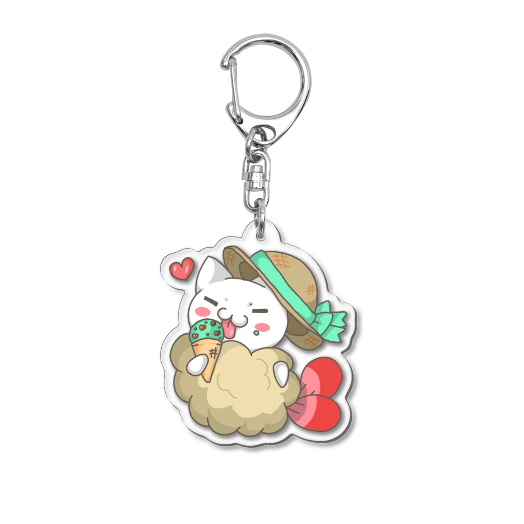 はいぢゃんぷ！shop＿suzuri支店＿の2023.夏versionねこフライ Acrylic Key Chain