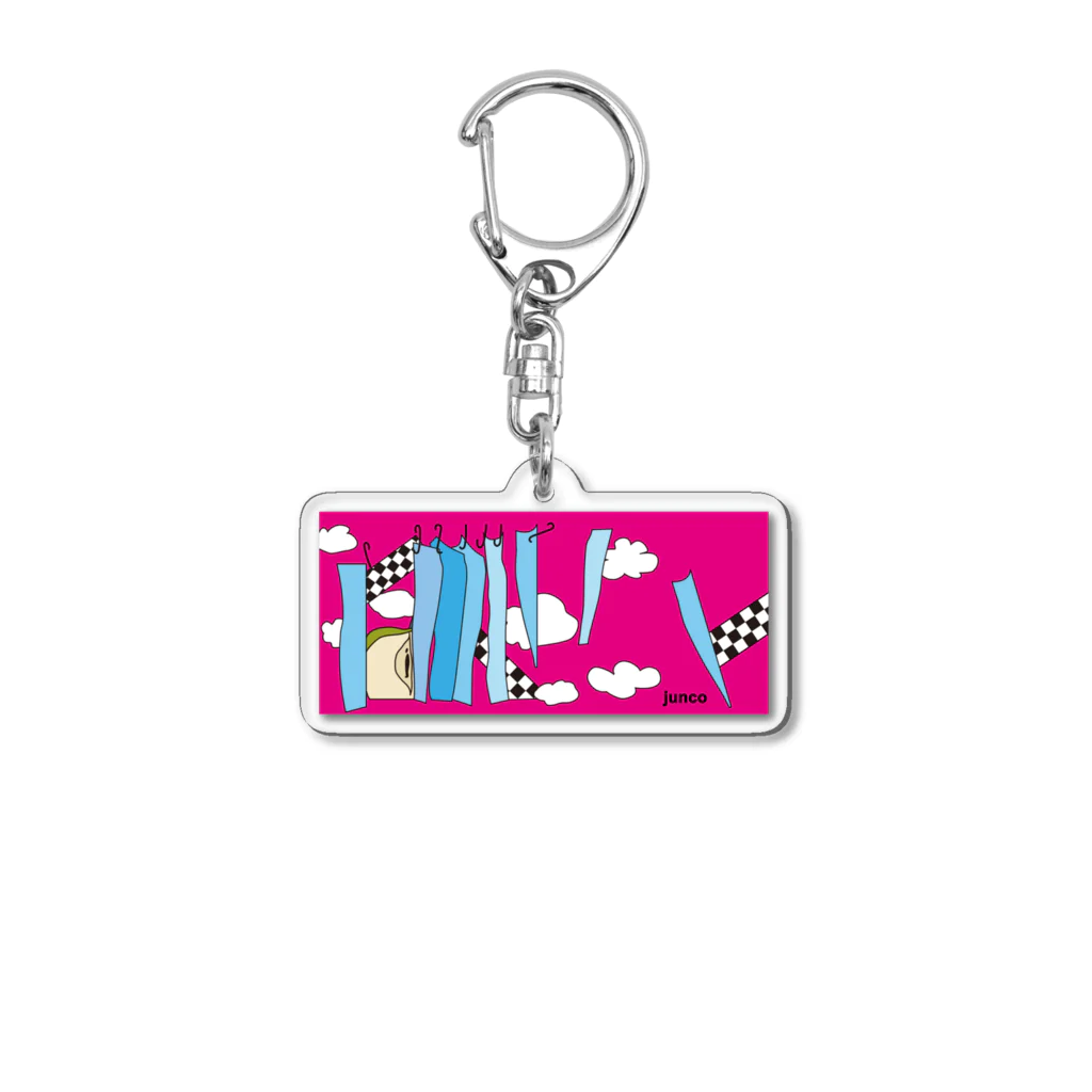 Blupiggの風に乗ってpink Sora Acrylic Key Chain