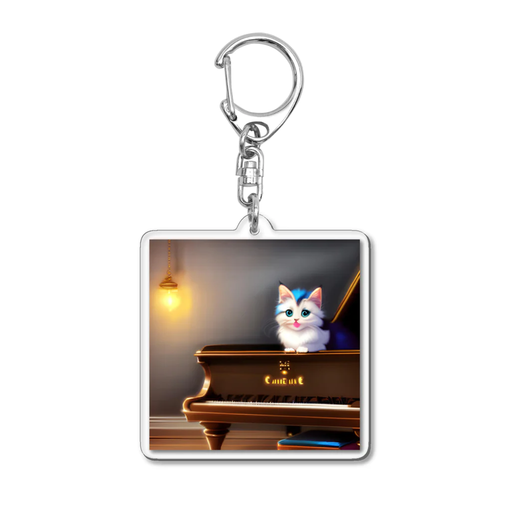 kitten pianistの子猫ピアニスト-2 Acrylic Key Chain