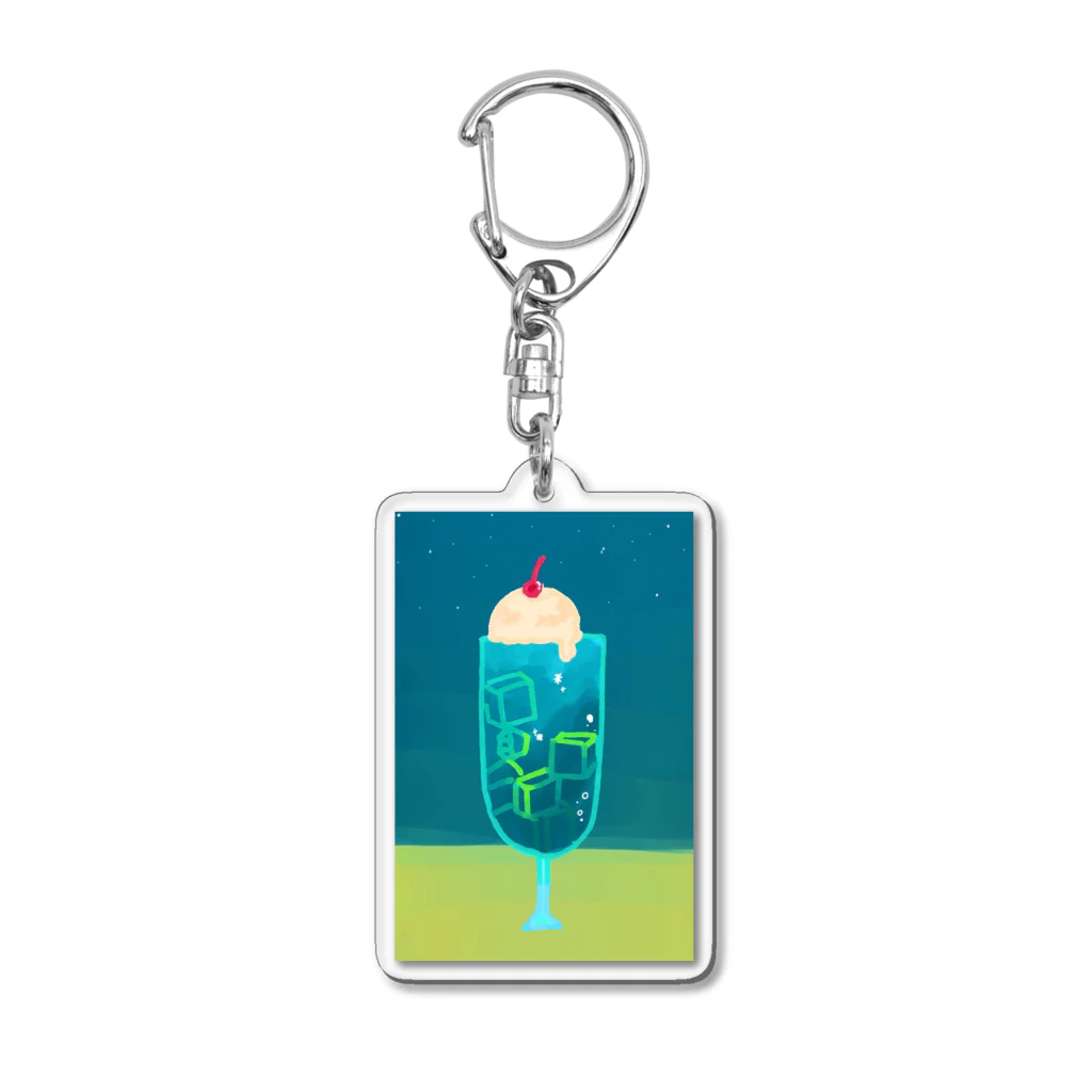 異世界装飾記録所 suzuri店の海のメロンソーダ Acrylic Key Chain