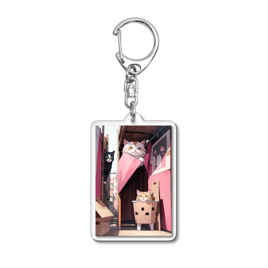 のぶっちAI生成師(💙,❤️)の猫大好き Acrylic Key Chain