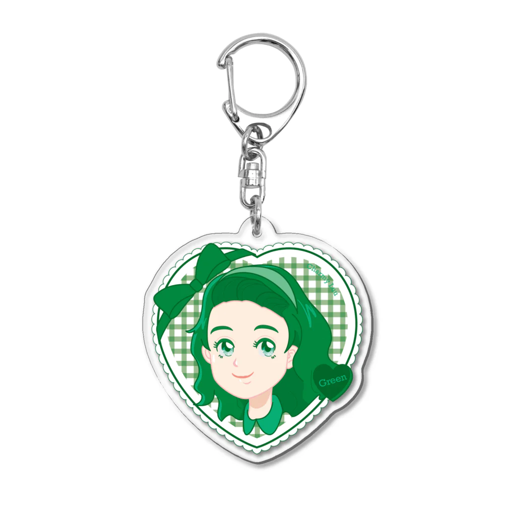 Charmy/デザイナー・イラストレーターのグリーンちゃん Acrylic Key Chain