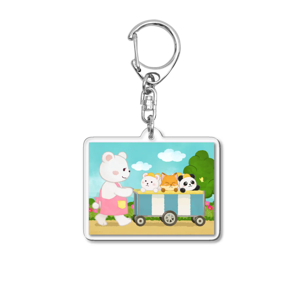 アプリコワークスのくまちゃん・みんなでお散歩 Acrylic Key Chain