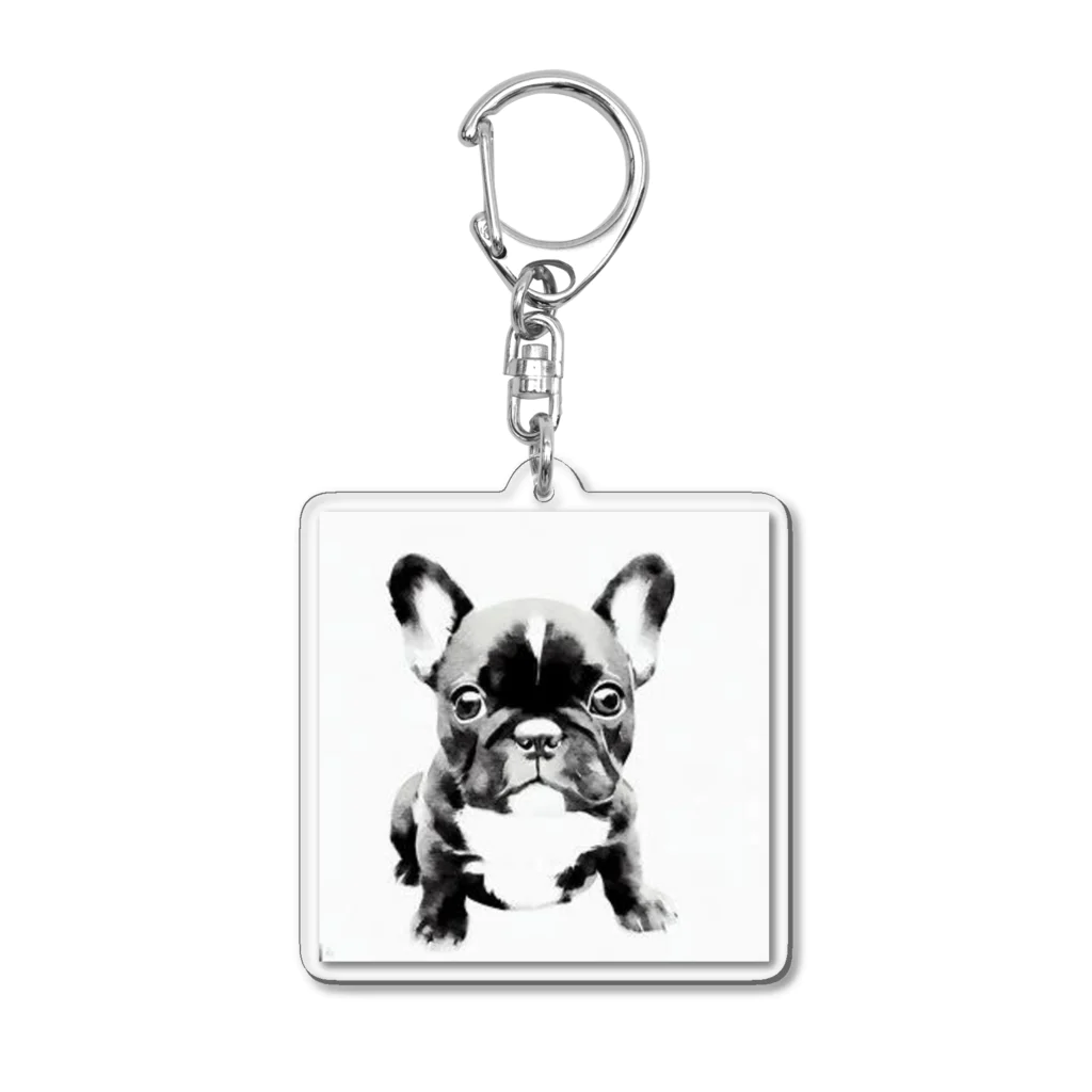 soramame1119のフレンチブルドックの仔犬グッズ Acrylic Key Chain