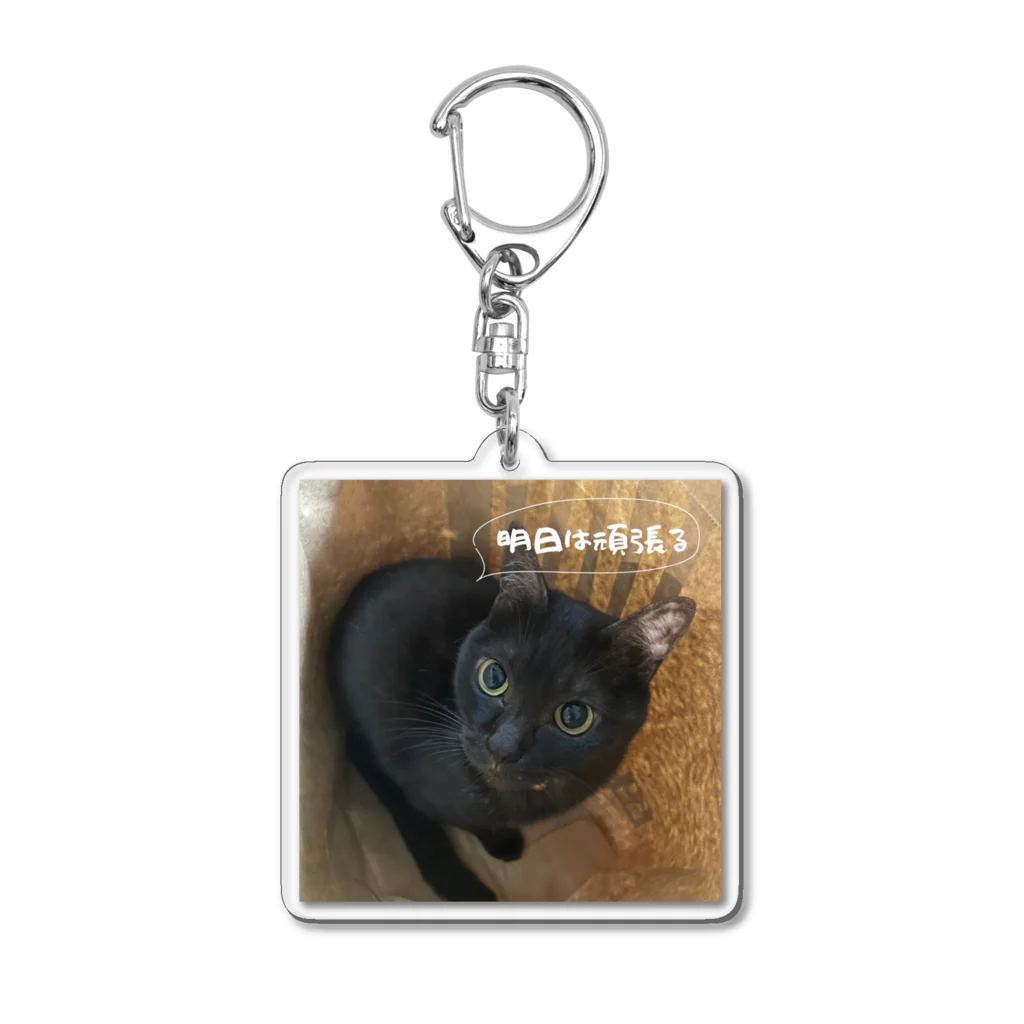 まきの店 黒虎屋の明日は頑張る Acrylic Key Chain