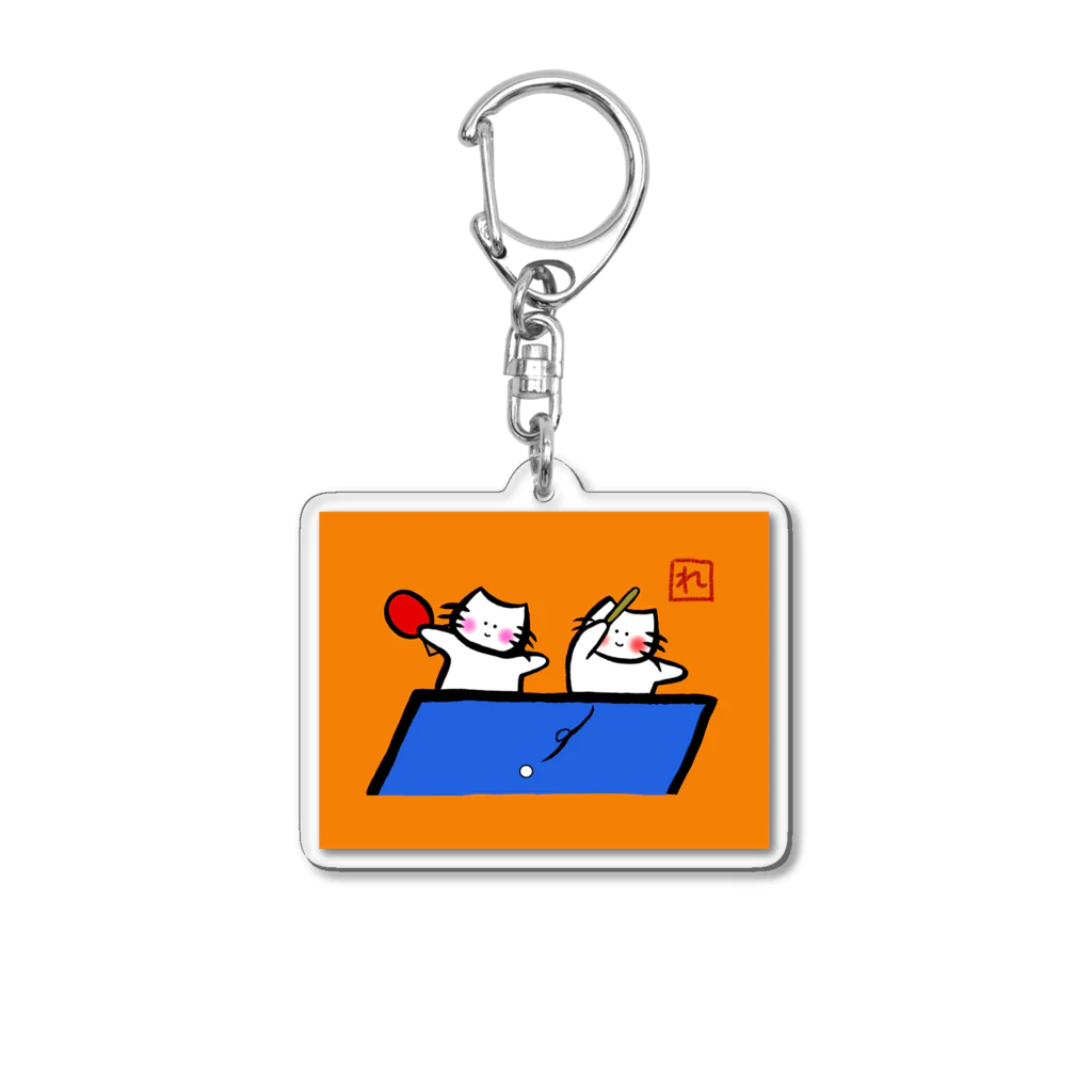 麗華商店のダブルスする仲良し猫 Acrylic Key Chain