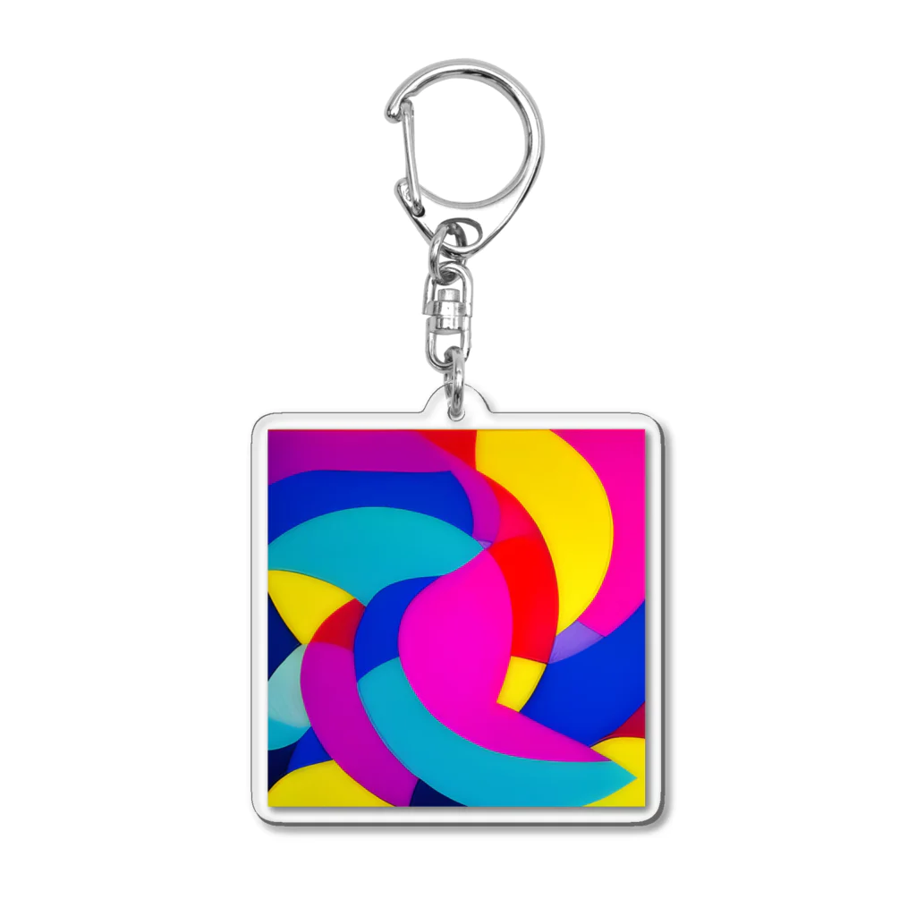 おしゃれなシティグッズの色鮮やかおしゃれアート Acrylic Key Chain