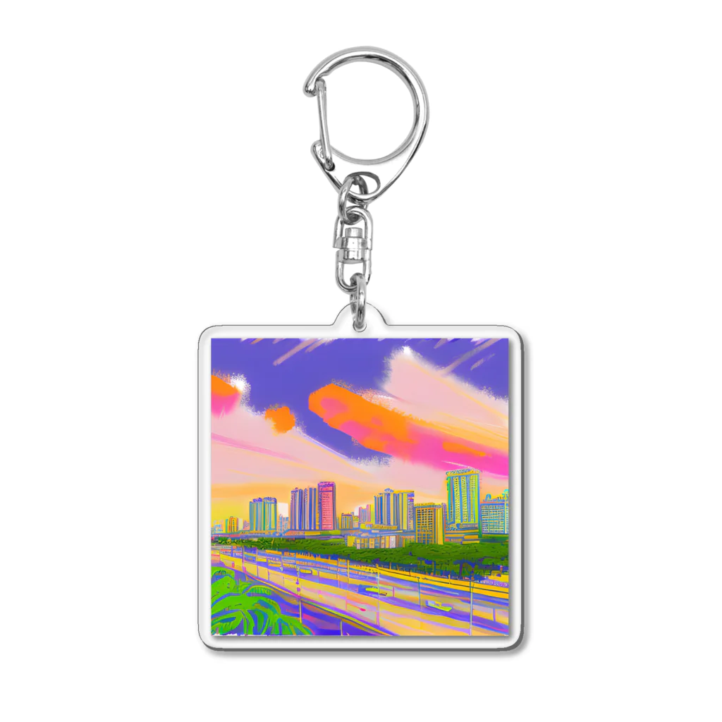 フィットネスパパの水彩のマニラグッズ Acrylic Key Chain