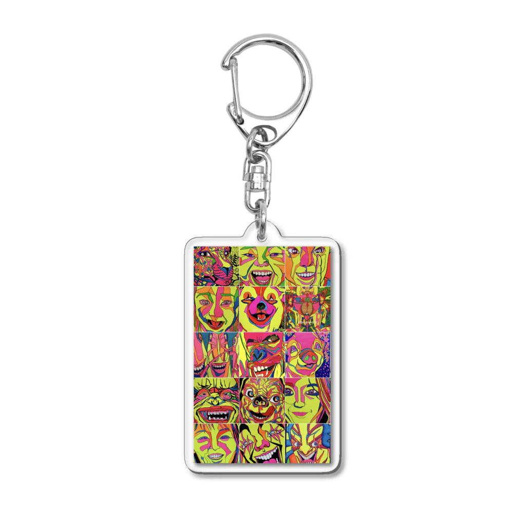 動物絵 Jamanakocic storeのJamanakocic カラフルアート Acrylic Key Chain