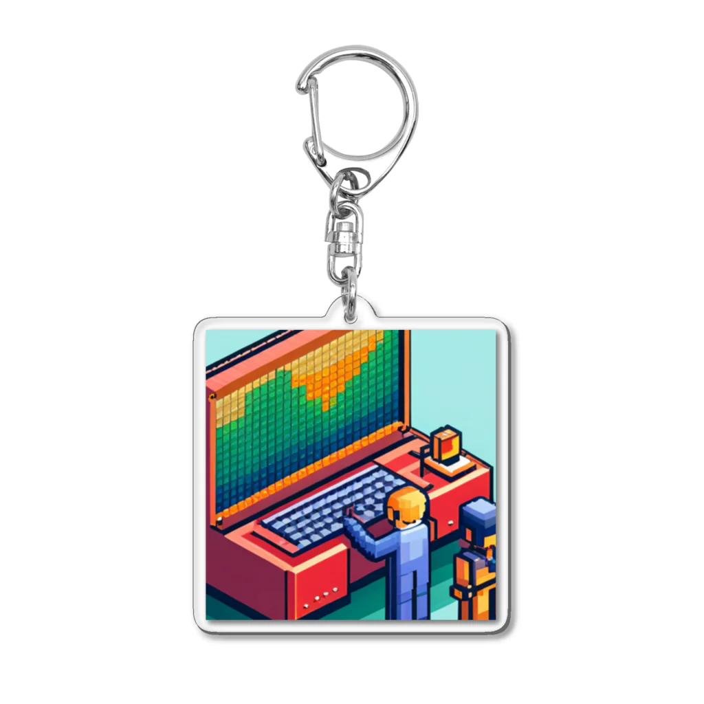 yorozuya4628のドットエンジニア ミニフィグ Acrylic Key Chain