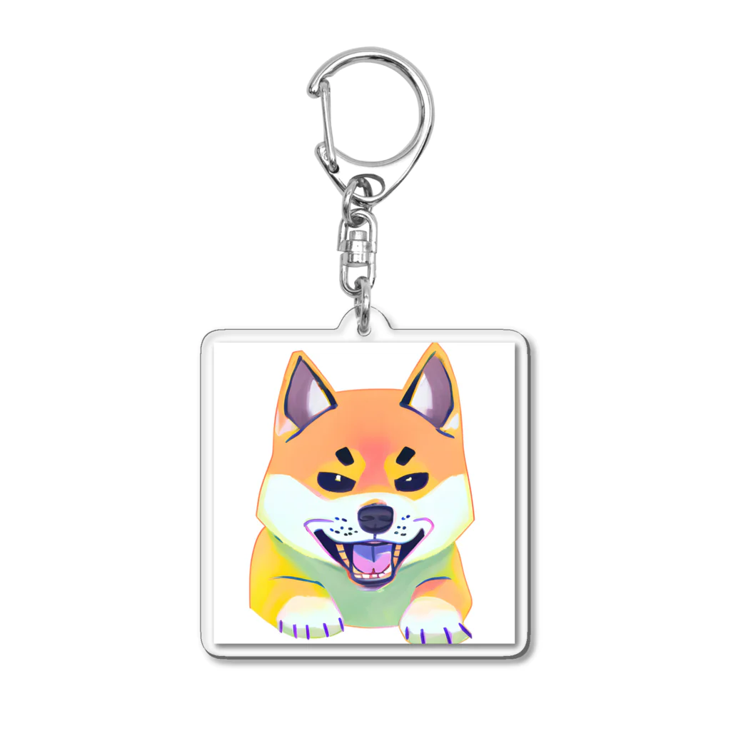 POP BLUE ショップのかっこいい柴犬くん Acrylic Key Chain