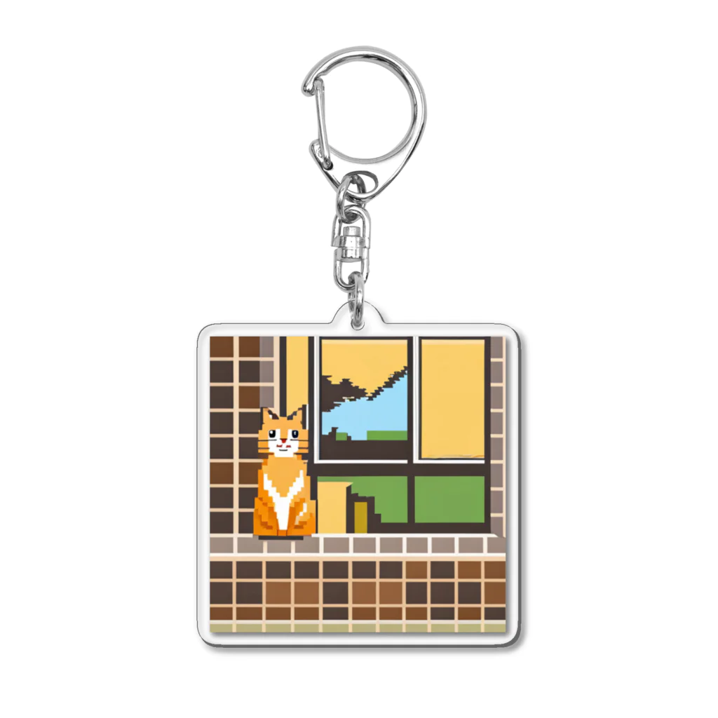 getprizeのドット絵の猫 Acrylic Key Chain