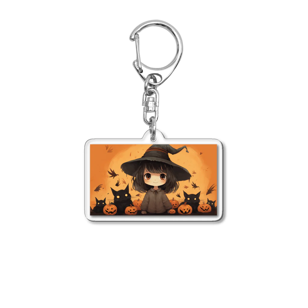 ほのぼのの魔女っ子MEGU ハロウイン風 Acrylic Key Chain