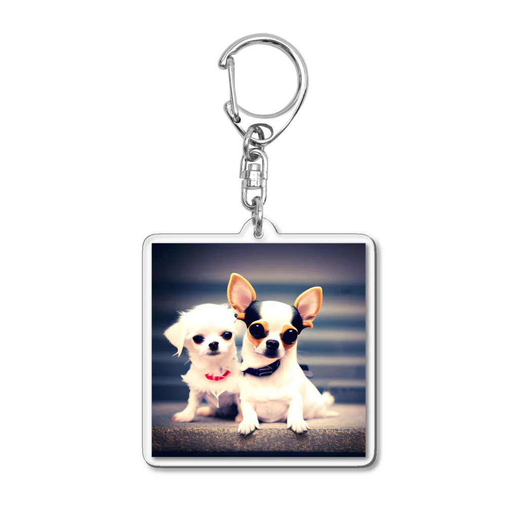 可愛いトレジャーの可愛い子犬たち Acrylic Key Chain