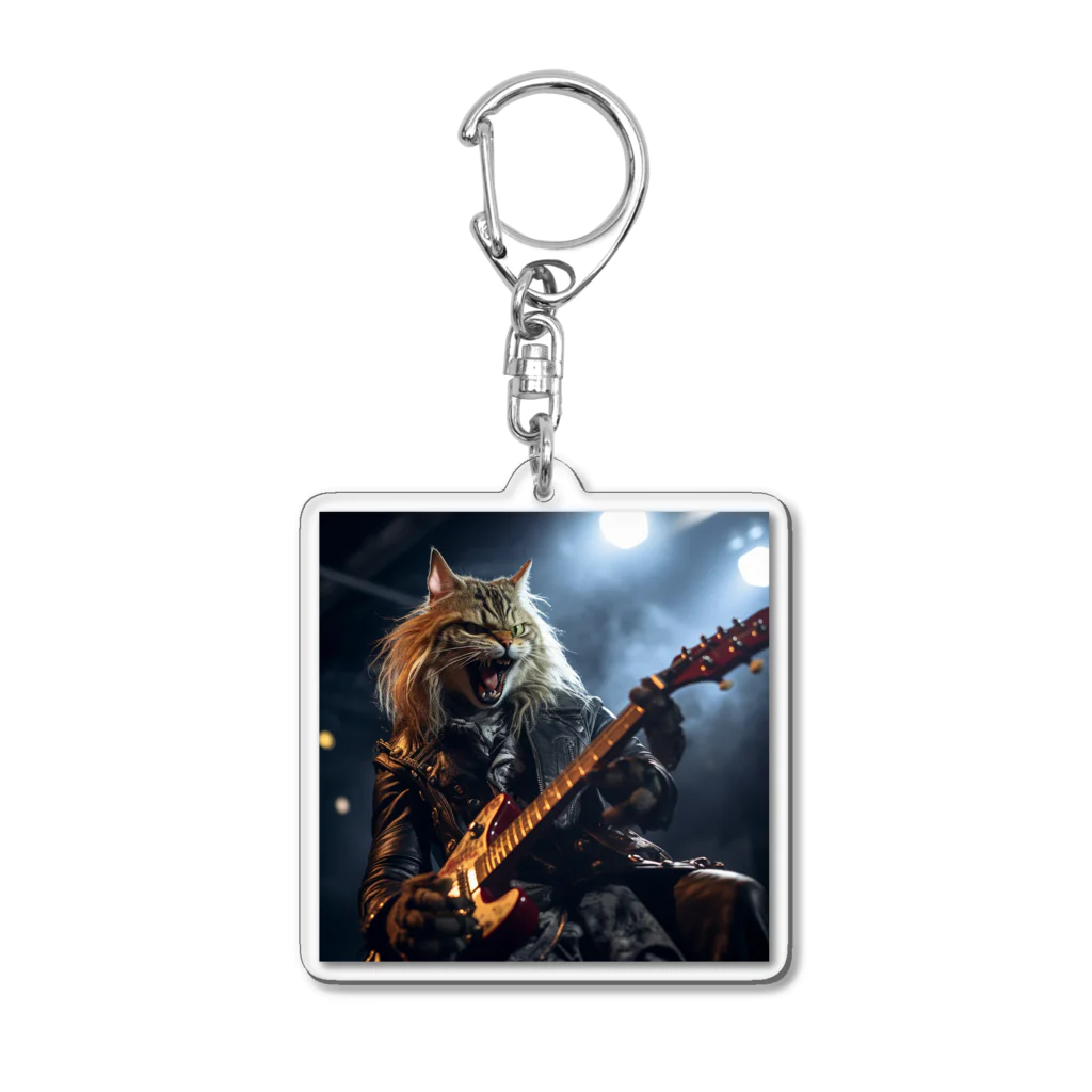 Gavi'sのRockなCat ギターバージョン3 Acrylic Key Chain