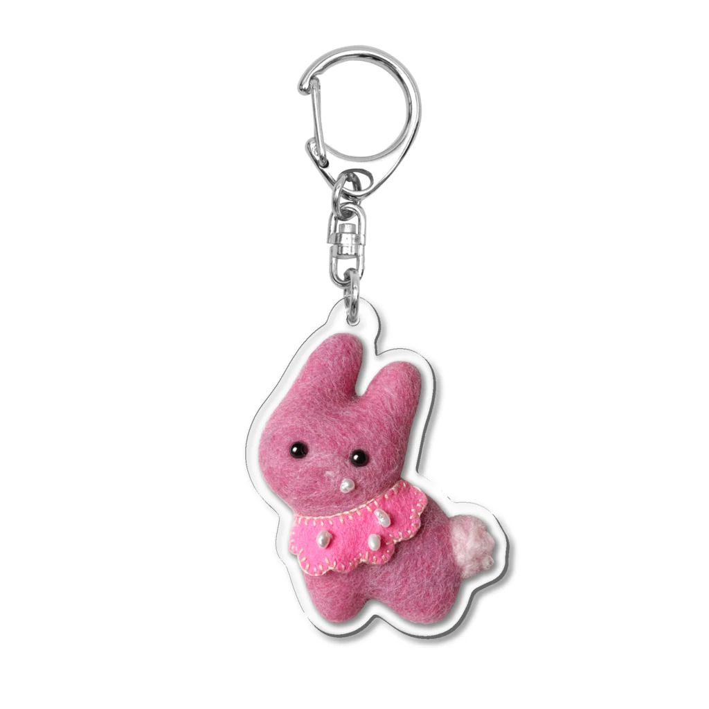 nanaqsaのご飯粒くっつけたうさぎ Acrylic Key Chain