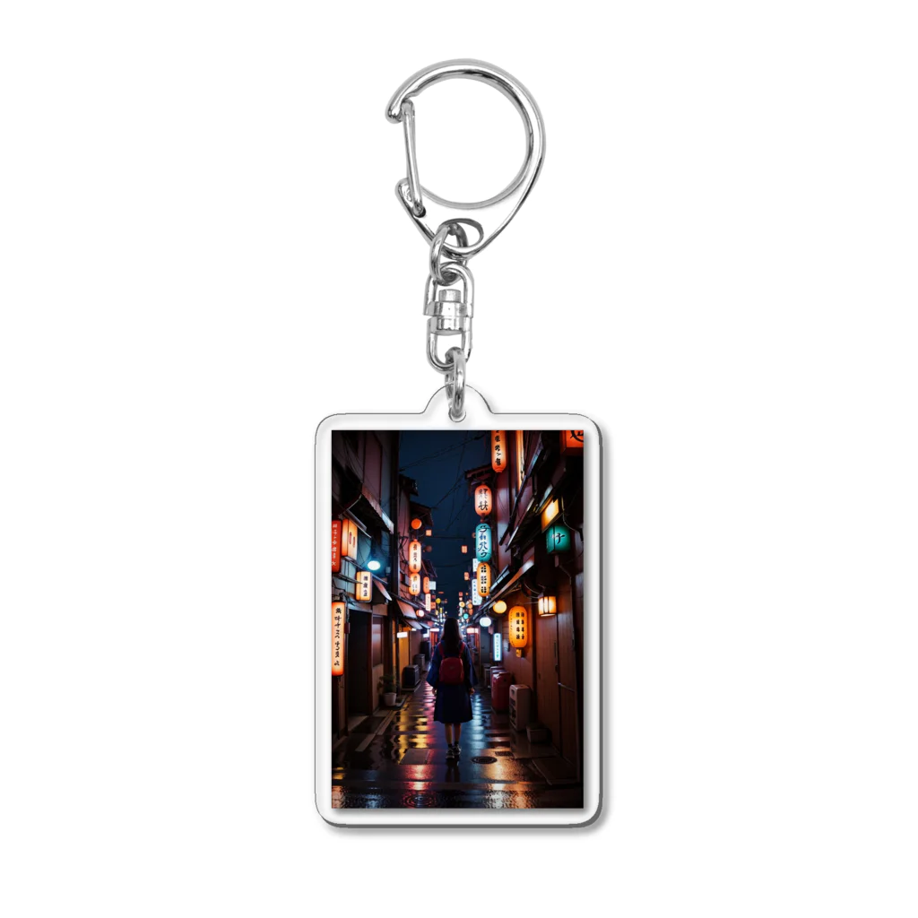 Lファクトリーの路地裏を歩く少女 Acrylic Key Chain