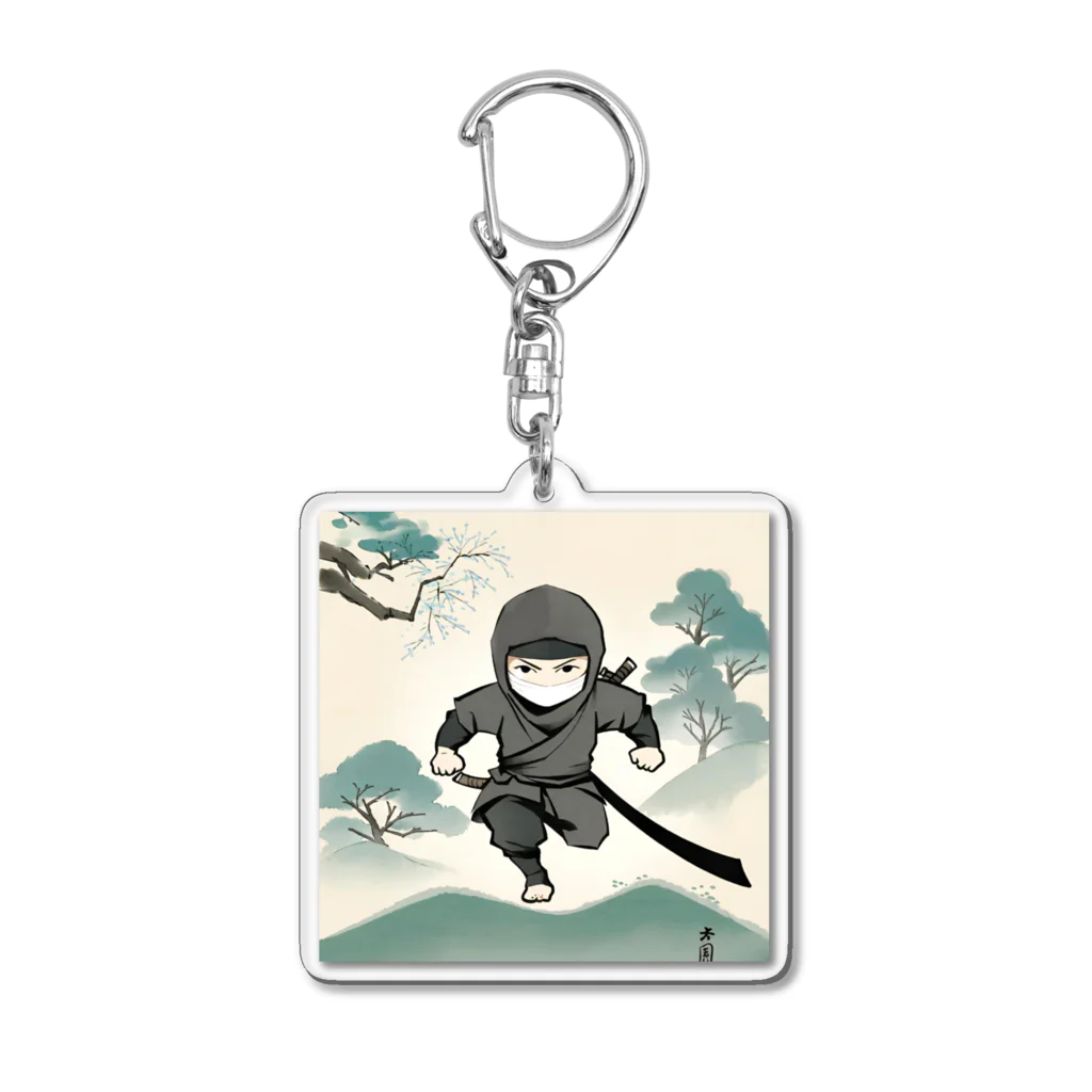 忍者の忍者のイラストグッズ Acrylic Key Chain