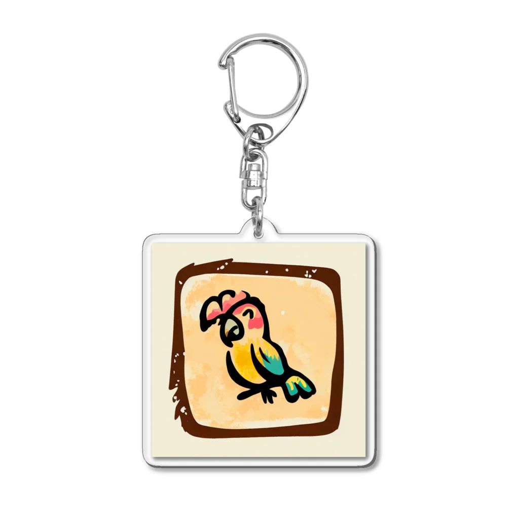 ikubohのナスカの地上絵「オウム」インスパイア10 Acrylic Key Chain