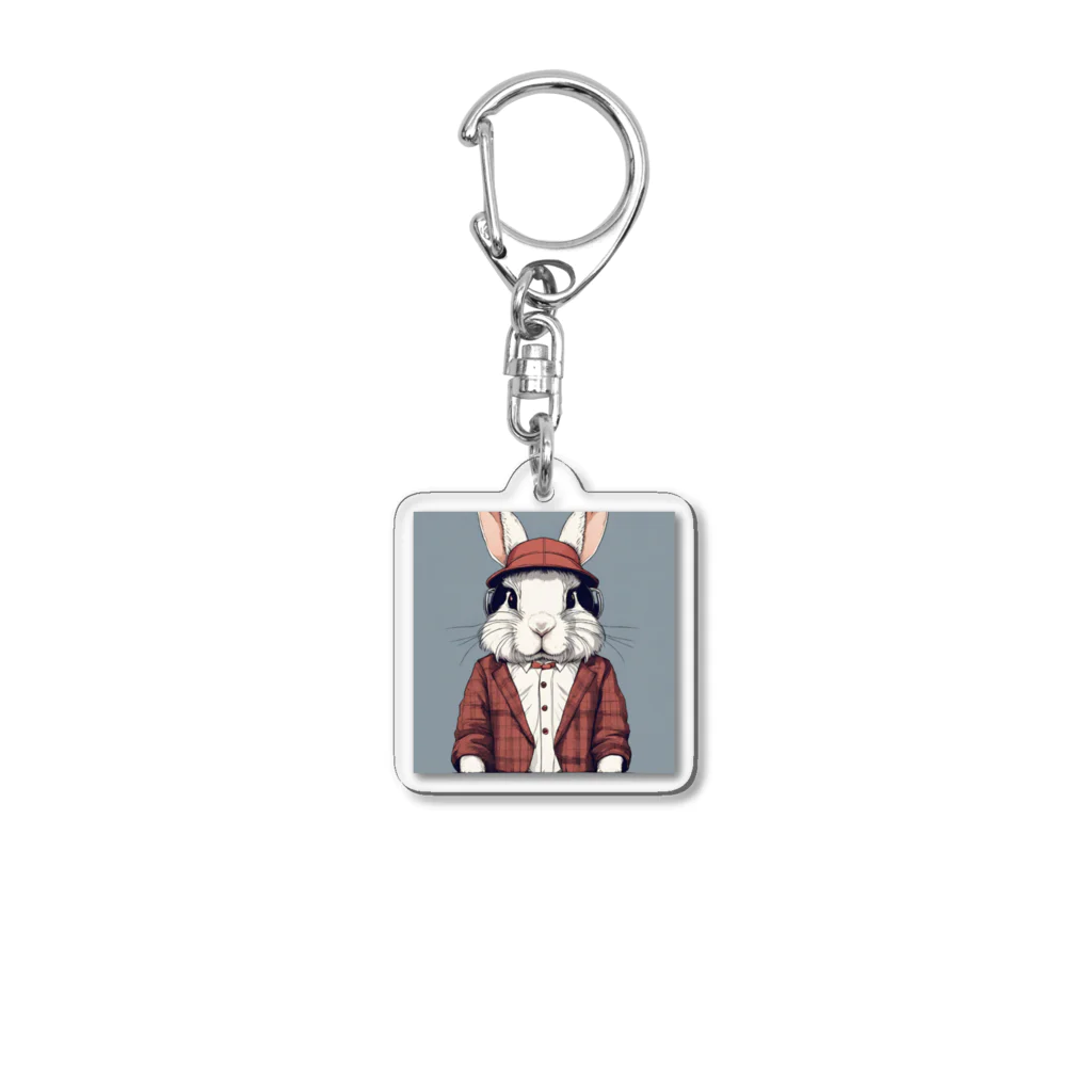 to_ma1のかっこいいおしゃれなウサギ Acrylic Key Chain