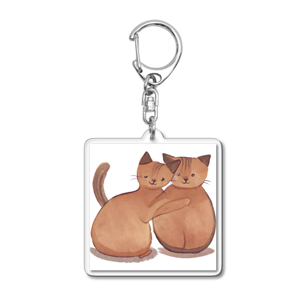 SK8461の仲良い兄弟猫 Acrylic Key Chain