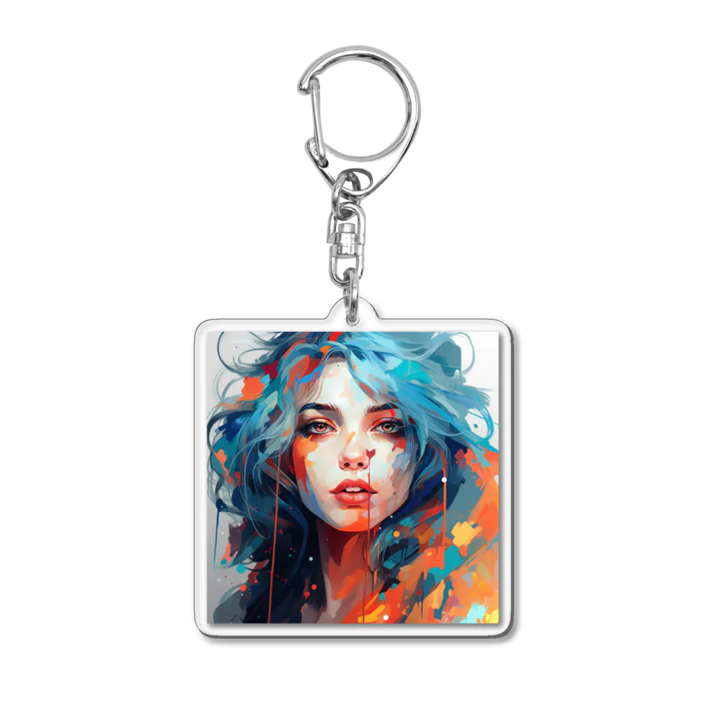 ロイの楽しいデザイン屋さんの絵画風の美女（アリアのたそがれ） Acrylic Key Chain