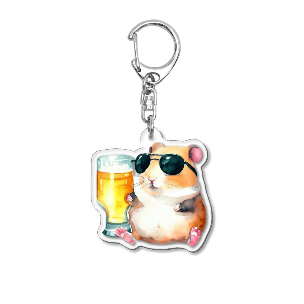 ✴︎Tiara shop✴︎のビール好きのハムスター Acrylic Key Chain