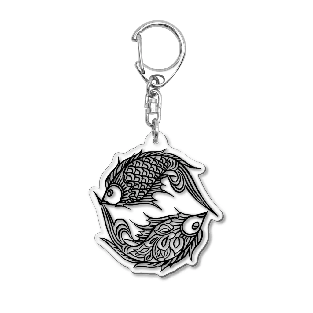 縁凜奇譚のやちむん双魚紋風 Acrylic Key Chain