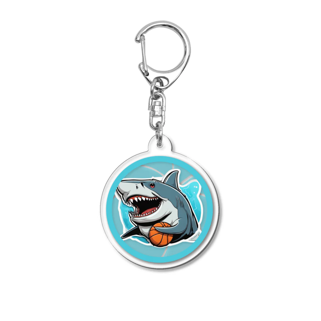 バスケ×動物グッズショップBBの【M.J様特注品】バスケサメ(キーホルダー) Acrylic Key Chain