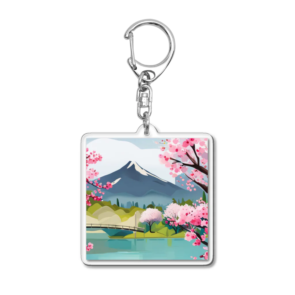 シンゲンの日本の風景 Acrylic Key Chain