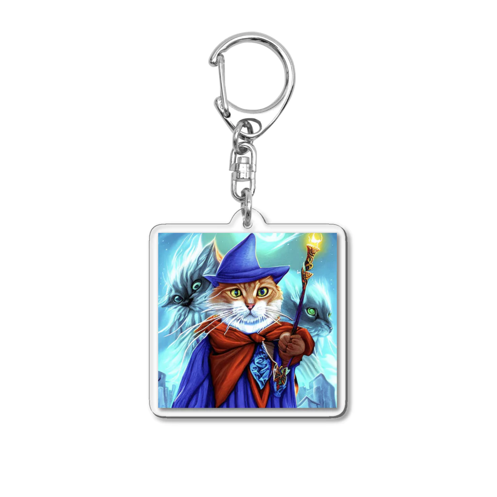 まさのお店の魔法使いの猫 Acrylic Key Chain