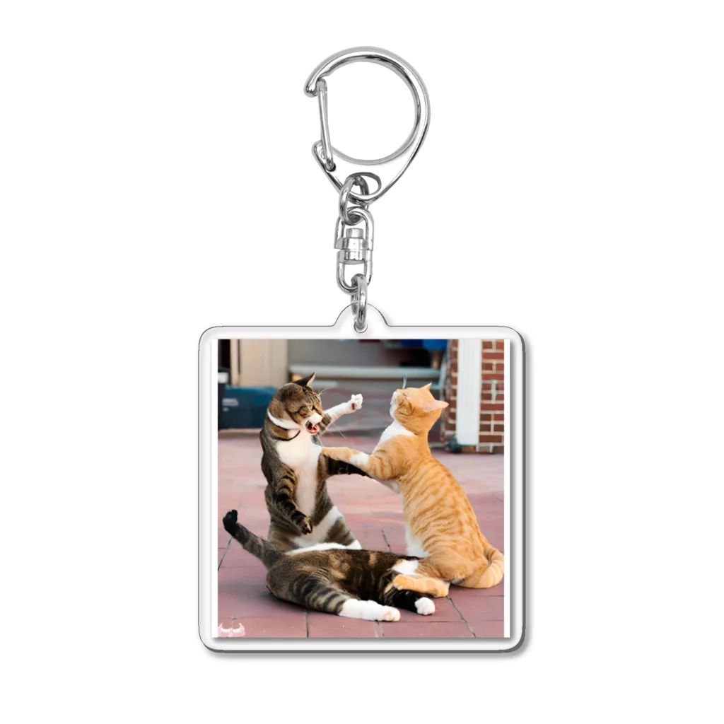 ume's shopの猫の喧嘩 Acrylic Key Chain