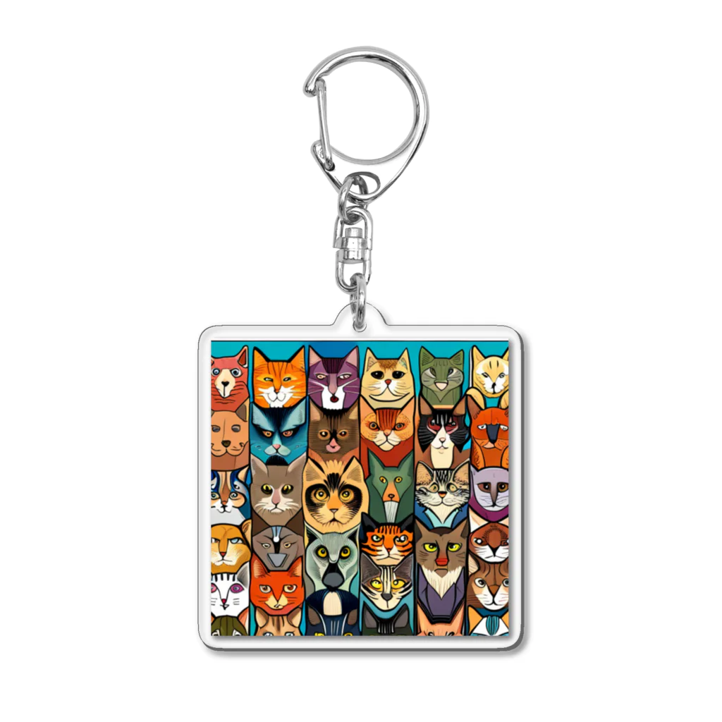 おざわの猫大集合 Acrylic Key Chain