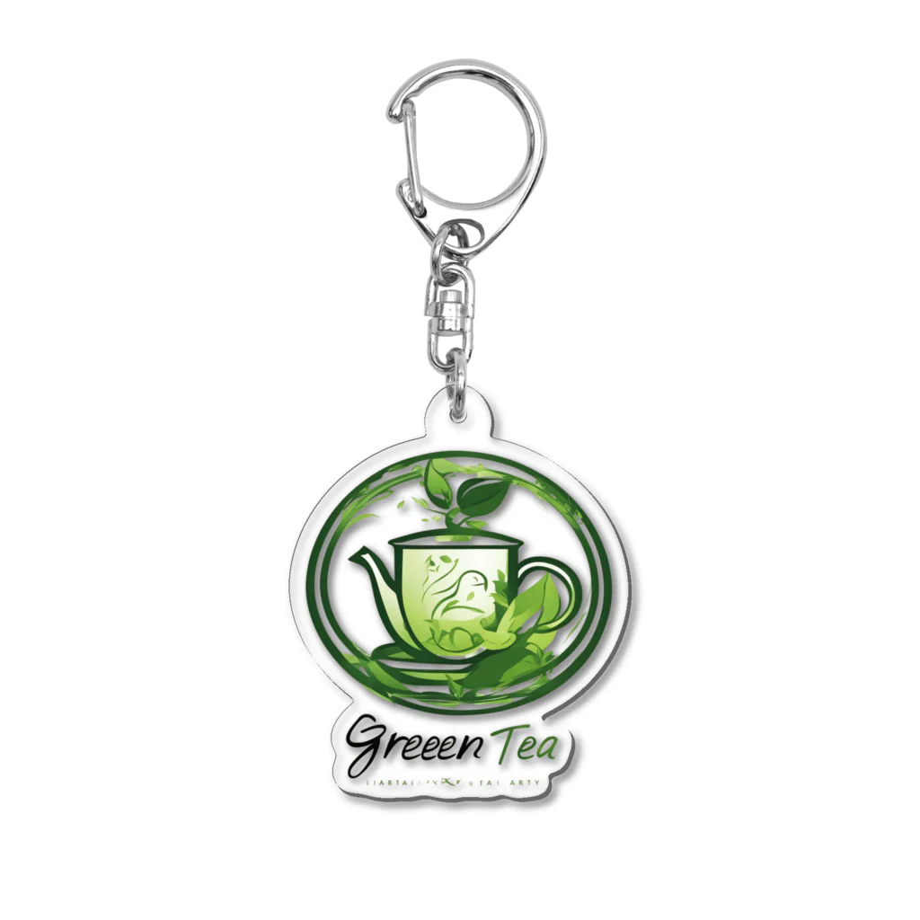 オレンジルーシーの癒しのグリーンティー Acrylic Key Chain