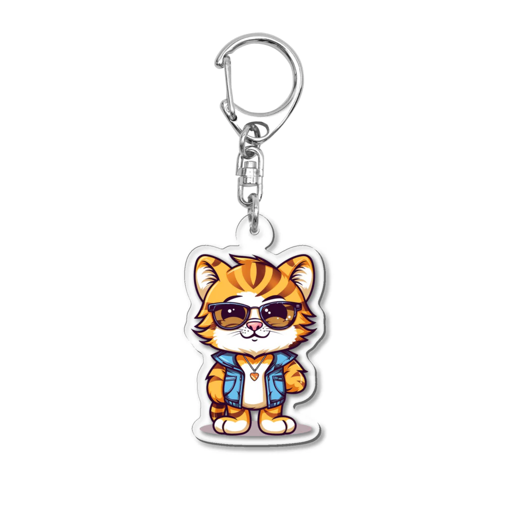 Vasetti_pressのベストを着たトラ Acrylic Key Chain