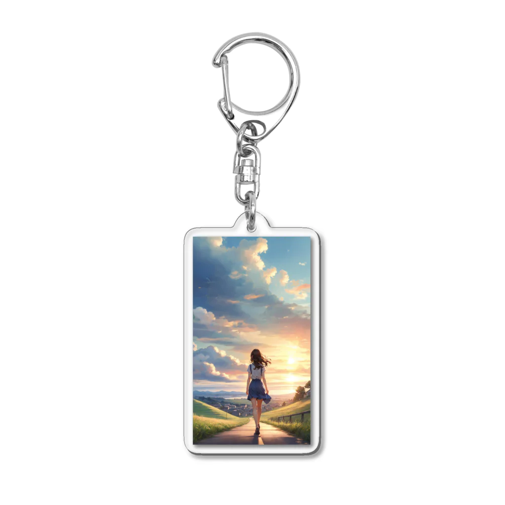 【怪しいゲーム部屋】の夕日2 Acrylic Key Chain