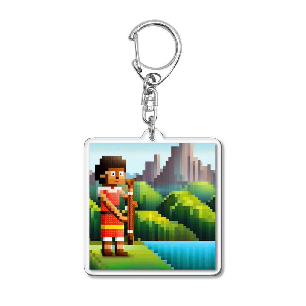 nomad4491のドット絵のディジュリドゥ Acrylic Key Chain