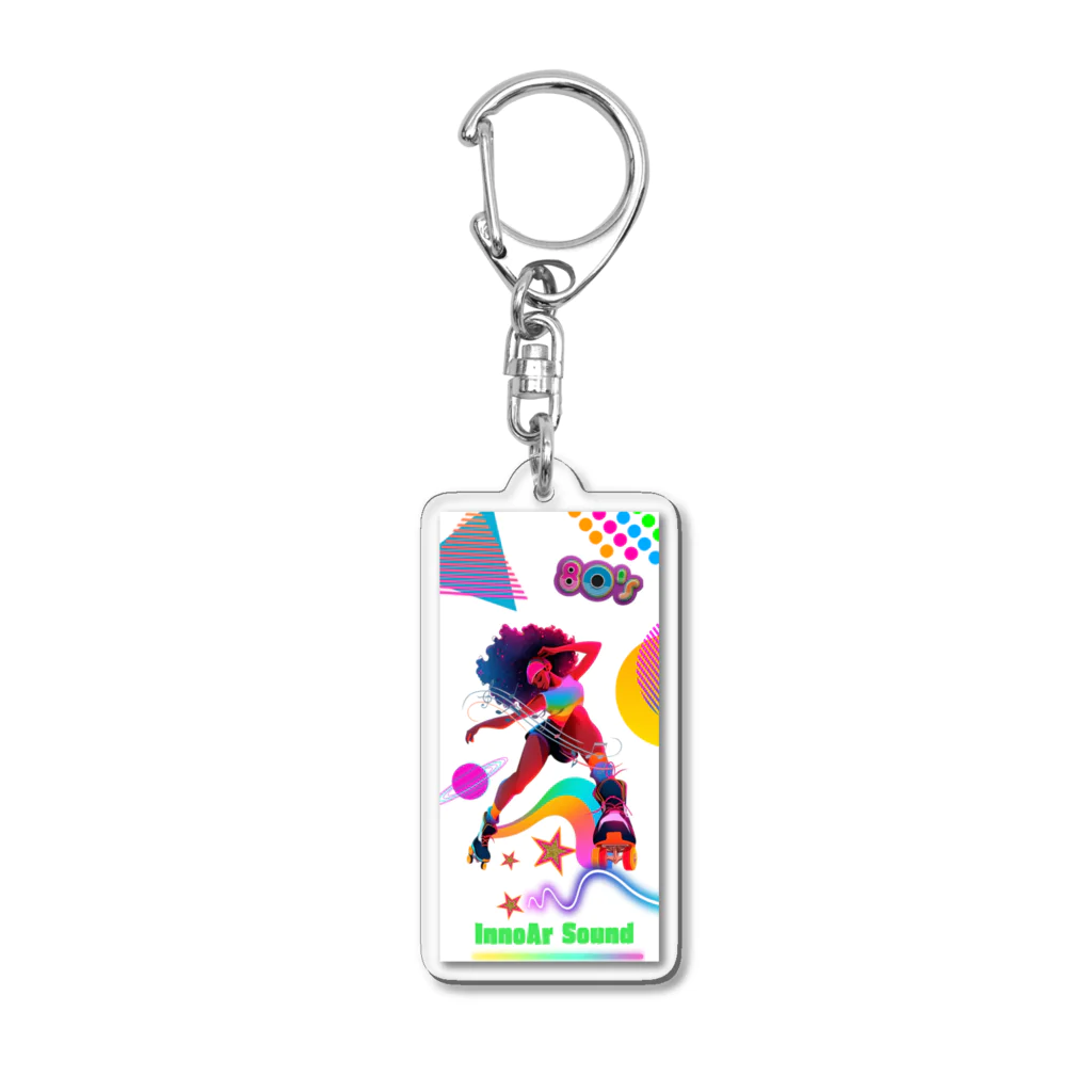 InnoArt_Soundの80s　rollerスケートgirl Acrylic Key Chain