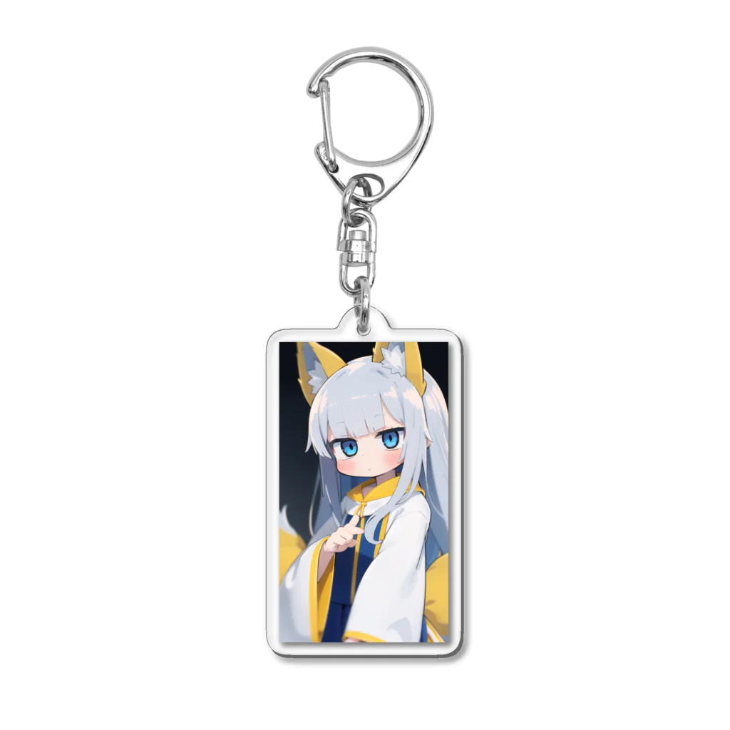 ケモ耳美少女キツネちゃん（AIart）の魅惑的なキツネ姿の美女 Acrylic Key Chain