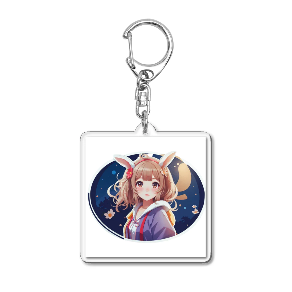 Lupinusのウサ耳可愛い少女 Acrylic Key Chain