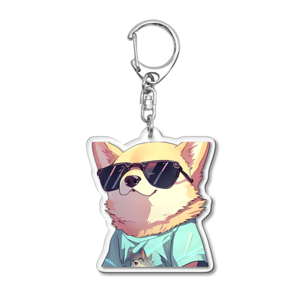 zaisuのサングラス犬 Acrylic Key Chain